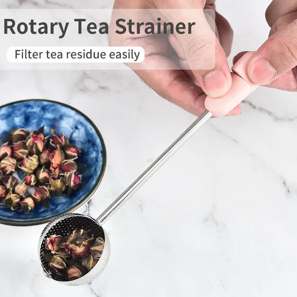304 Stainless Steel Rotating Tea Infuser With Tea Ball, Tea Strainer, And Filter Mesh; Coffee Grounds Filter tea filter