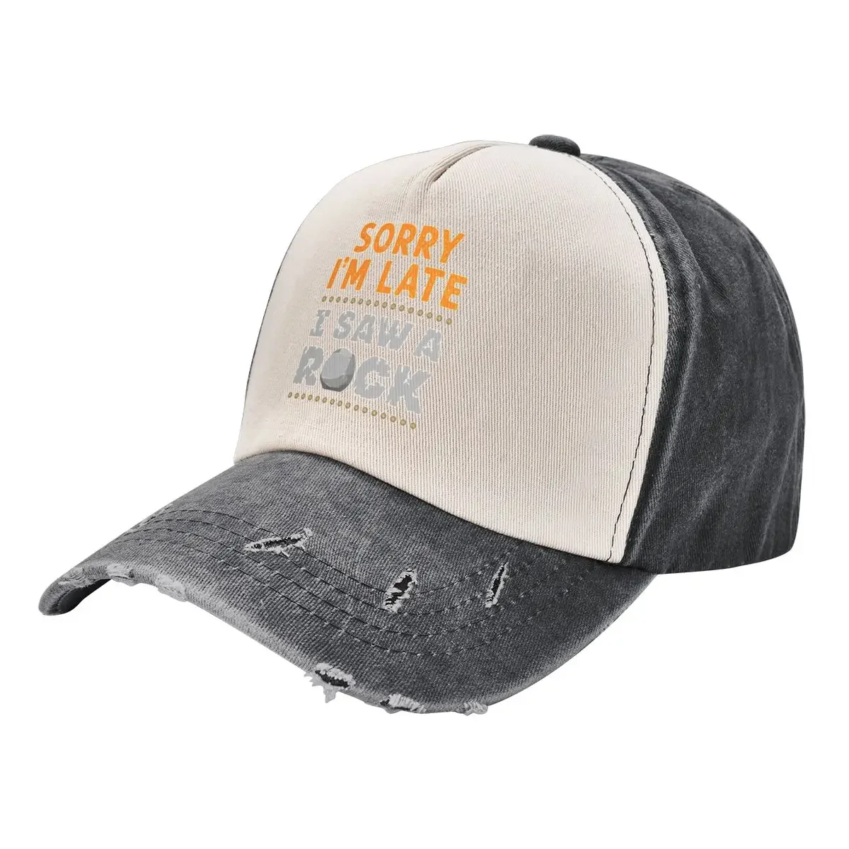 

Sorry I'm Late I Saw a Rock Geology RockhoundCap Baseball Cap Sunhat Uv Protection Solar Hat Winter hat Golf Men Women's