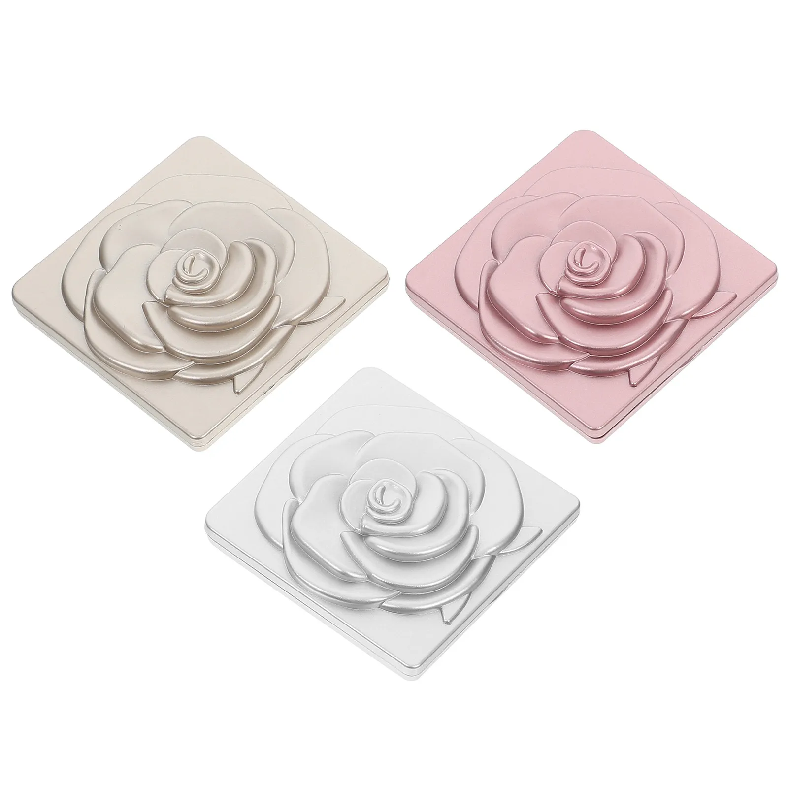 

3Pcs Compact Folding Travel Mirror with Rose Pattern Portable Pocket Makeup Magnifying Mirror for Women Bridal Shower Favors