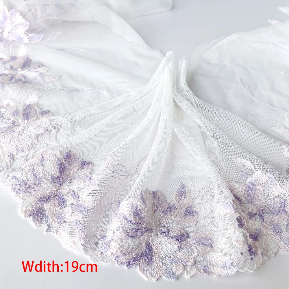 1Yard Pink Mesh Embroidery Lace Fabric, DIY Garment, Needlework, Sewing Dolll, Clothing Accessories