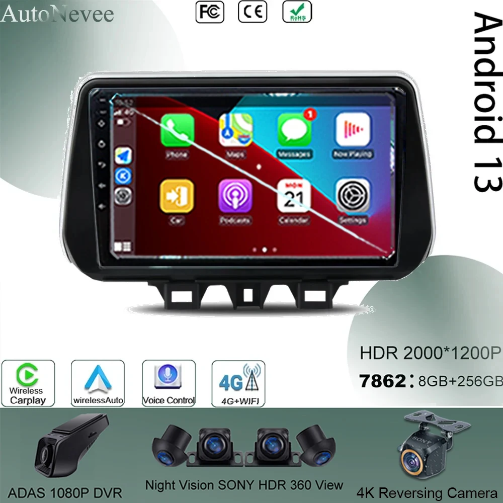 

Android 13 для Hyundai TUCSON 2019 2020 2021 автомобильное радио, стерео, QLED экран, Автомобильное видео, Carplay, GPS-навигация, 5G WIFI, мультимедиа
