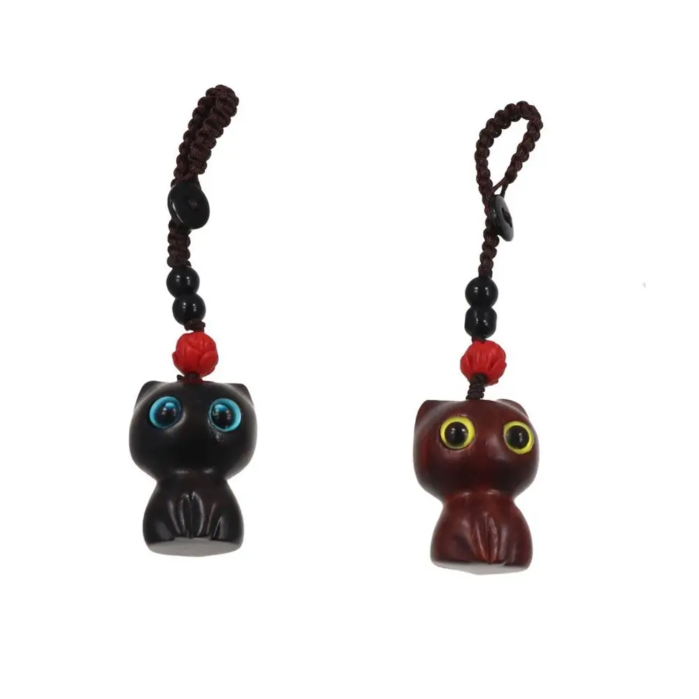 

Lucky Blessing DIY Making Accessories Chinese Style Sandalwood Key Chains Wood Car Keyring Jewelry Findings Keychain Components