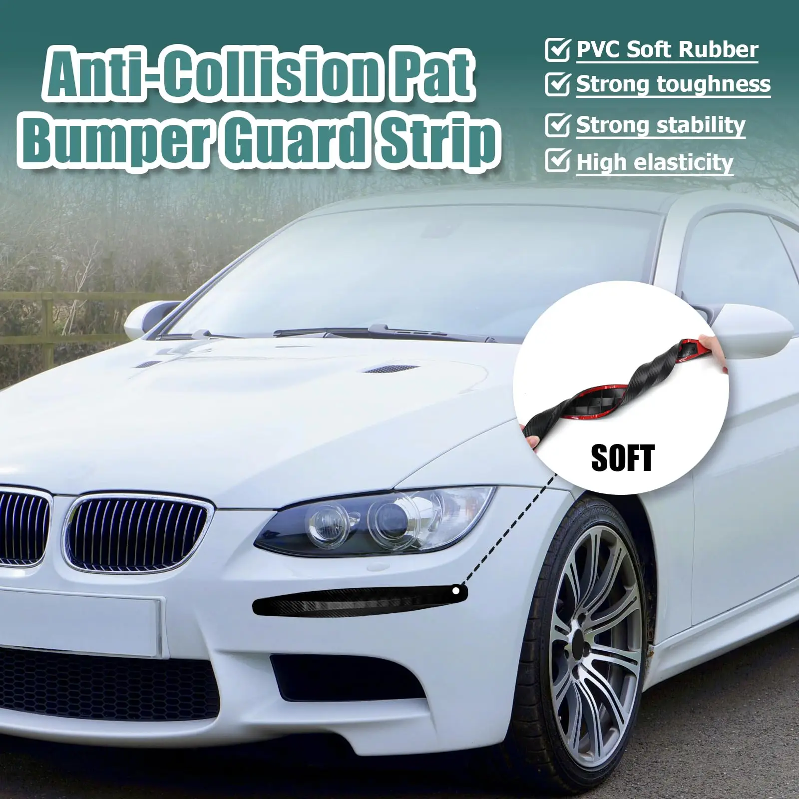 Car Anti-Collision Patch Bumper Guard Strip Anti-Scratch Bumper Protector Trim Universal for Car SUV Pickup Truck Door Protector