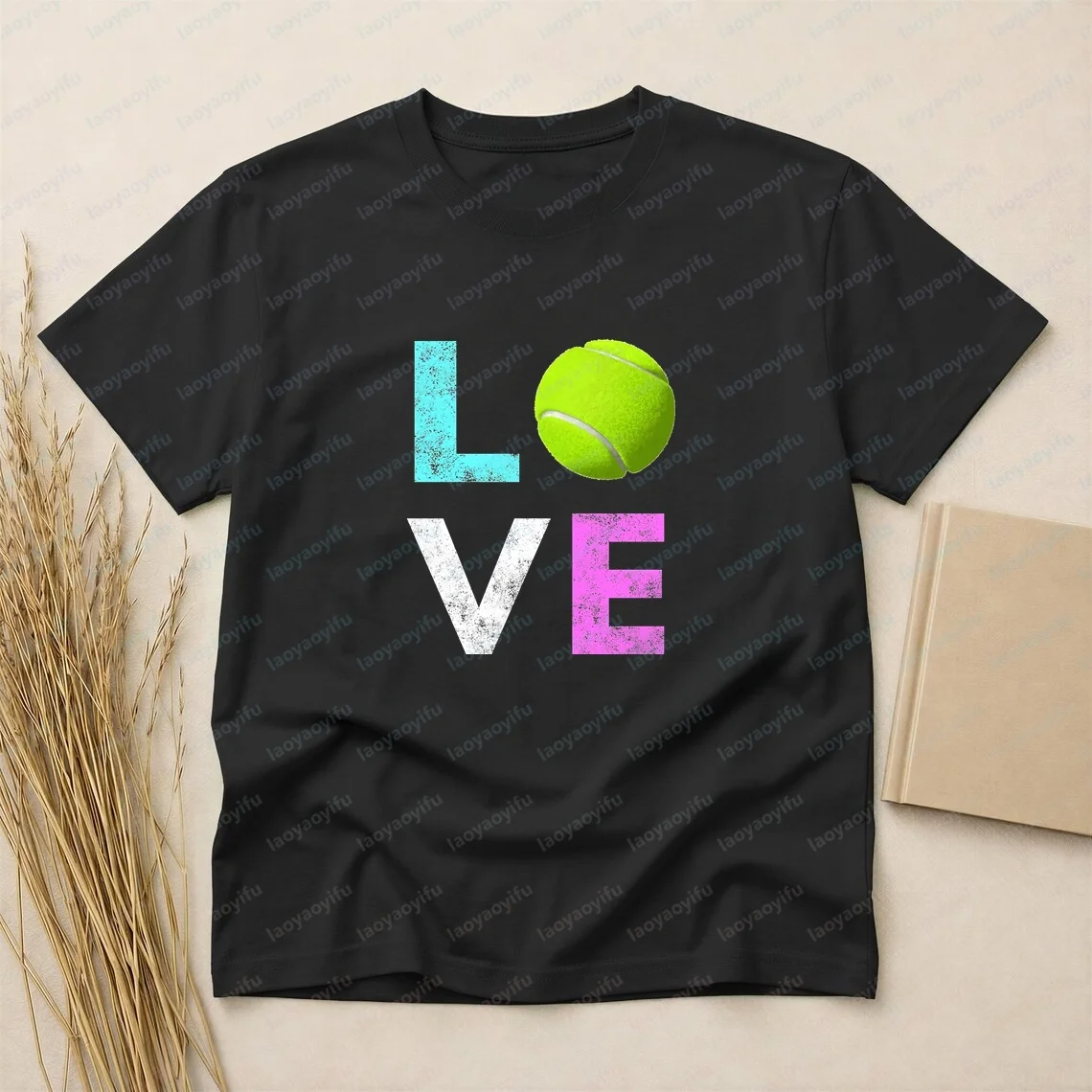 An Awesome Tennis Gift for Girls and Women. LOVE Tennis. Summer Short-sleeved Women's Round-neck Comfortable T-shirt