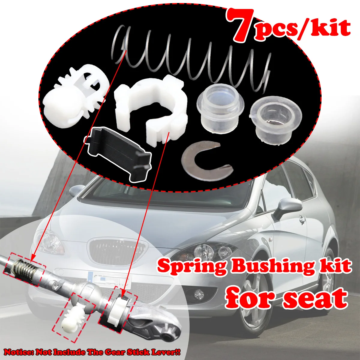

7pcs For SEAT Leon 1P Altea Toledo Gear Shifter Selector Lever Shaft Gear Stick Spring Bushing kit MT Shift Issue Fix Gearstick