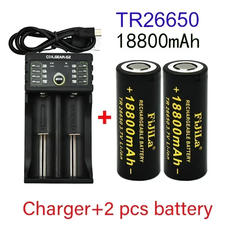 

New Original 26650 battery 18800mAh 3.7V 50A lithium ion rechargeable battery for 26650 LED flashlight