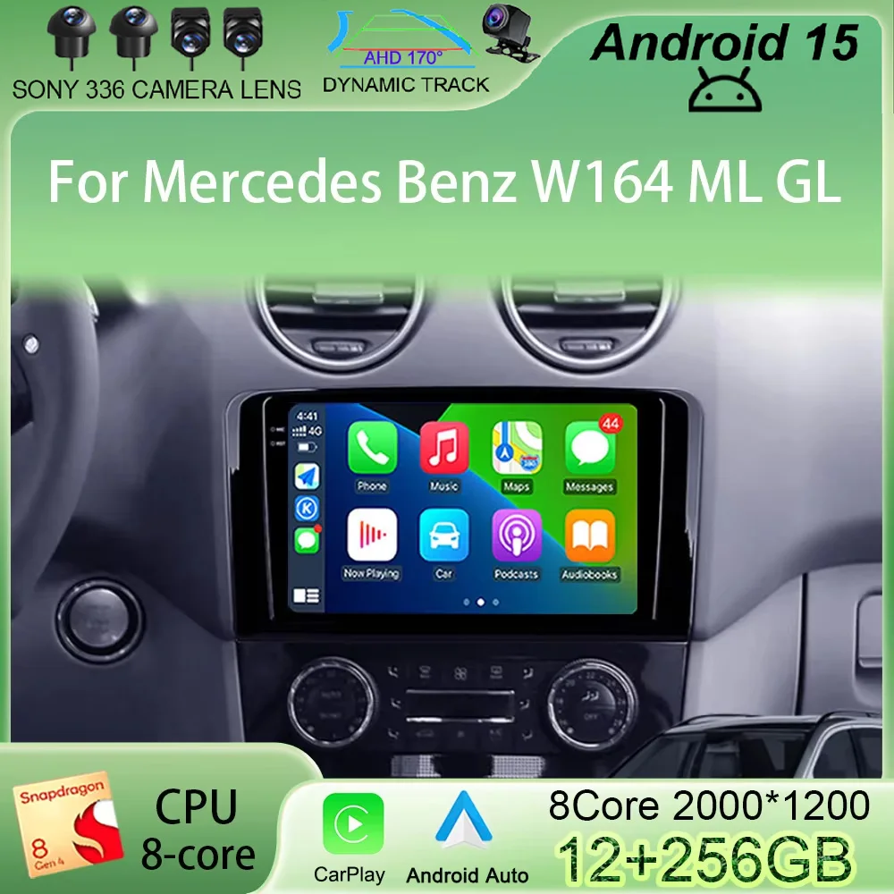 

Android 15 Car Stereo 2 DIN CarRadio For Mercedes Benz ML GL W164 ML350 ML500 GL320 X164 ML280 GL350 GL450 Auto Audio NO DVD