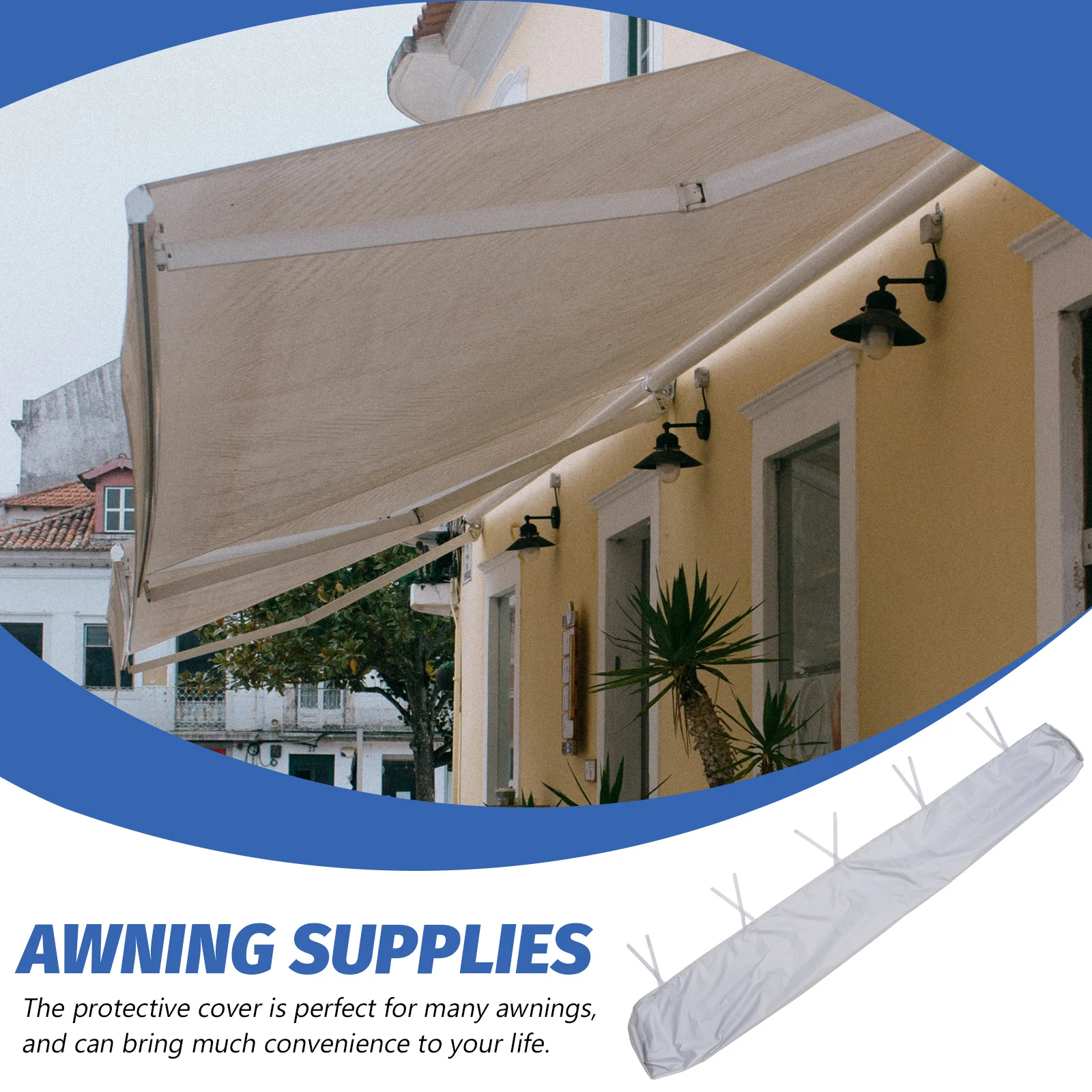 Awning Waterproof Cover Patio Protective Grey Shade Canopy for Roller Blind Outdoor Awnings Supplies Garden Balcony Foldable