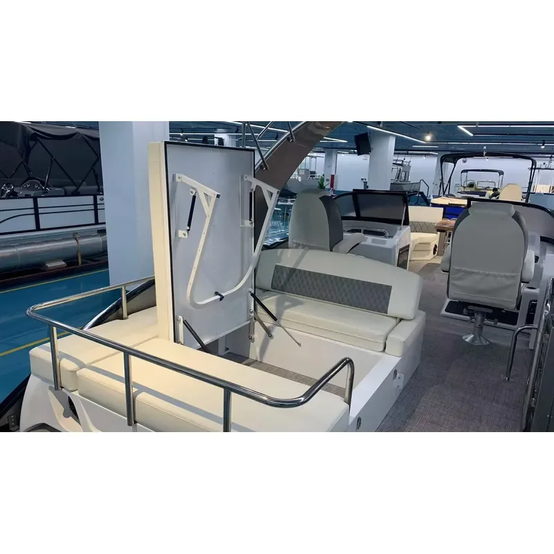 Comfort ECOCAMPOR elegant pontoon boat captain console lounge seating open deck smooth ride leisure water pontoon boat