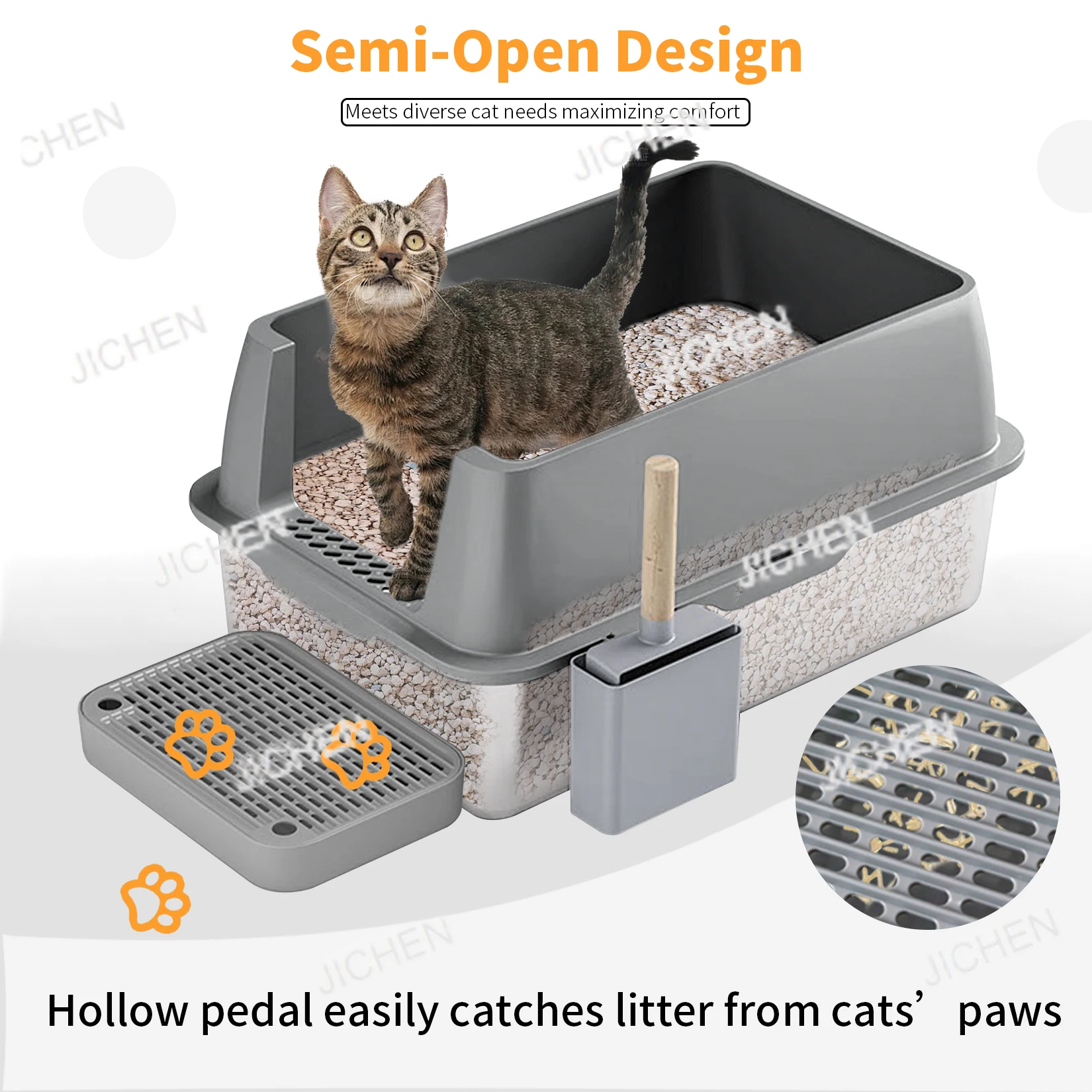 XXL الفولاذ المقاوم للصدأ صندوق نفايات القط المغلقة جرو القط علبة نفايات مع غطاء كبير مقلاة نفايات عالية الجدار الجانب سهلة التنظيف المرحاض