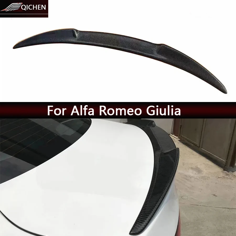 

Для Alfa Romeo Giulia хвостовые плавники из углеродного волокна, задний спойлер багажника, направляющее крыло, автомобильный переключатель, обновление автомобильных аксессуаров, комплект кузова