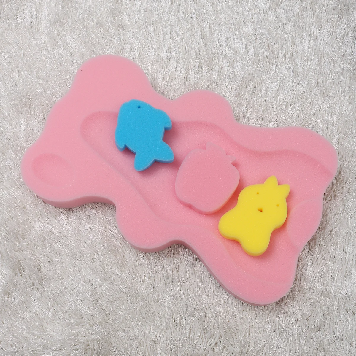 

1Pcs Baby Bath Mat Non Slip Sponge Cushion Bathtub Seat Infant Support Head Neck Back Quick Dry Pink Baby Bath Mat