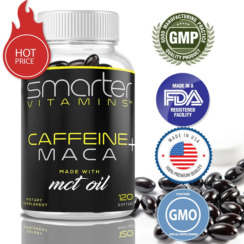 Suplemento de extracto de cafeína con aceite de coco MCT y raíz de Maca, fórmula Premium