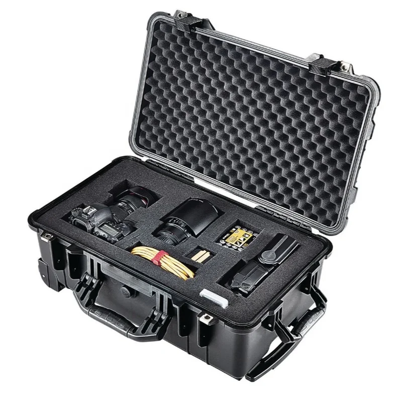 FY5015 Large Waterproof Hard Plastic Protective Storage Case With Wheels, Weather Resistant Rolling Tool Box With Custom Inner