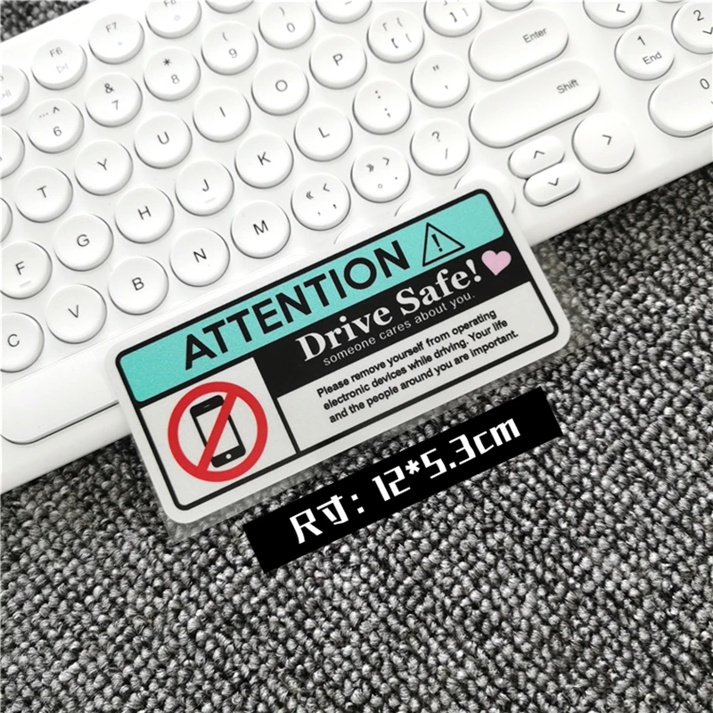 Japanese JDM Attention No Phonecall Drink Do Not Touch Car Styling Vinyl Auto Interior Decorate Warning Drive Safe Stickers