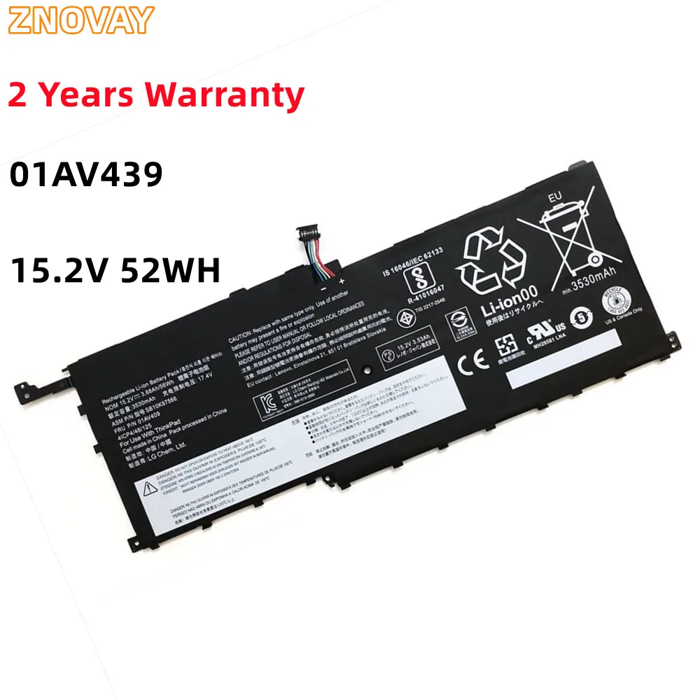 ZNOVAY 01AV439 Laptop Battery For Lenovo ThinkPad X1 Carbon Gen 4 (2016) X1 Yoga 1st(2016) SB10F46467 00HW029 00HW028 15.2V 52WH