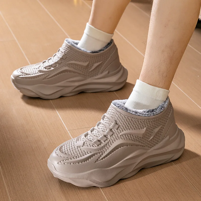 أحذية الثلوج الرجالية لشتاء 2025 مع أحذية المياه العازلة القطيفة وأحذية المطر والأحذية القطنية