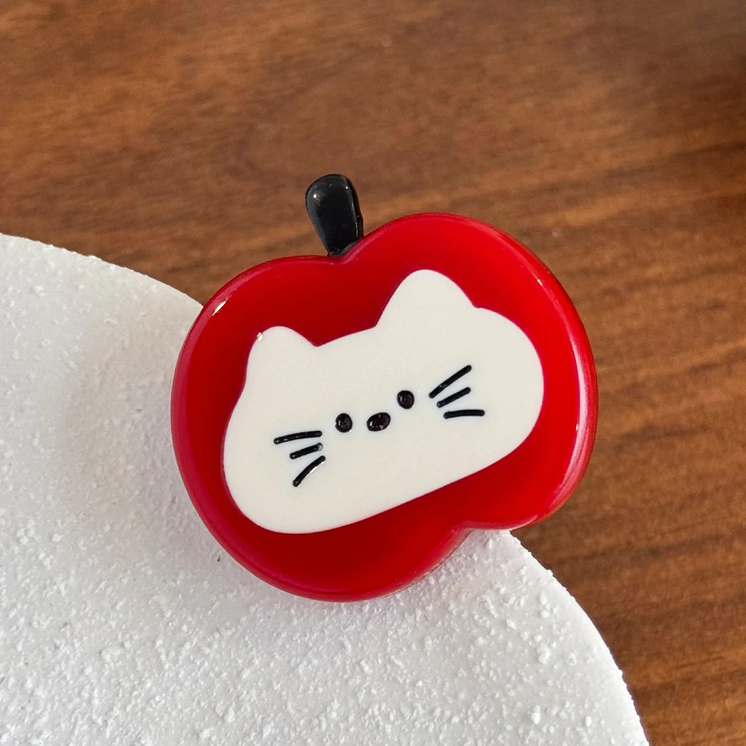 

Cute Animal Shaped Hair Clip Red Acetate Alligator Clip 1PC Apple Dog Pill Design Sweet Girls Hair Accessories Unique