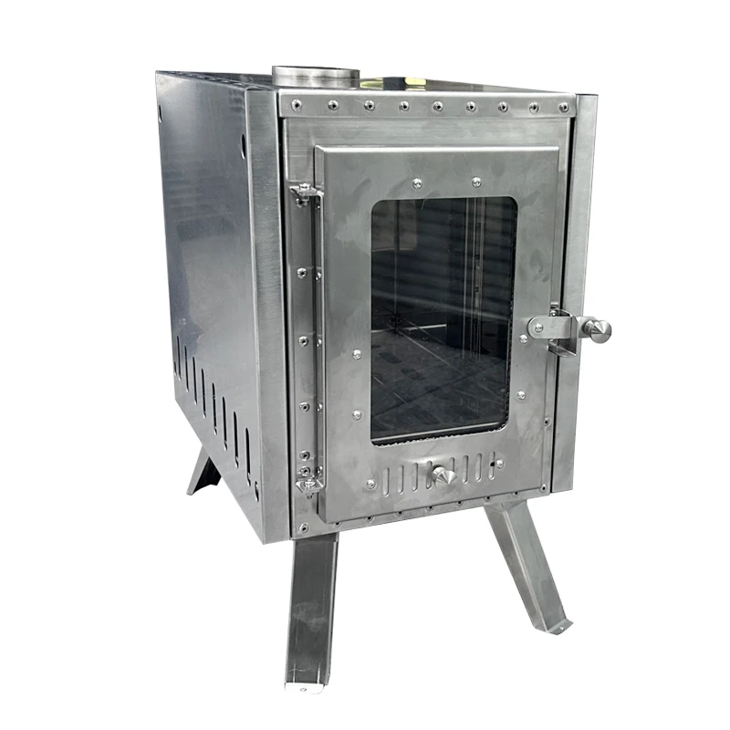 

Stove with Long Chimney Firewood Portable Sauna Oven Reach 100°C in 20 Mins Wood Burning Tent Heater