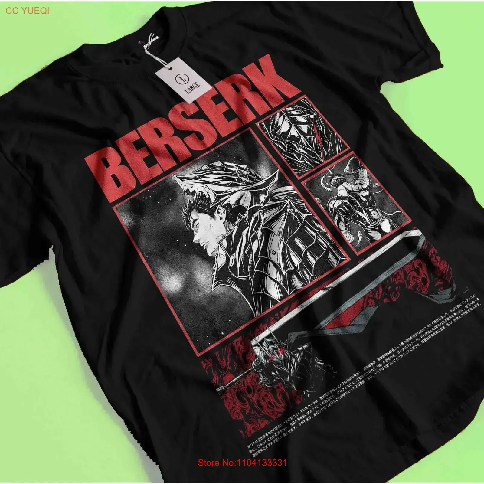 Berserk T Shirt Japanese Anime Guts Manga Casca vintage Washed Slightly homme Breathable designer clothes Soft Stylish graphic