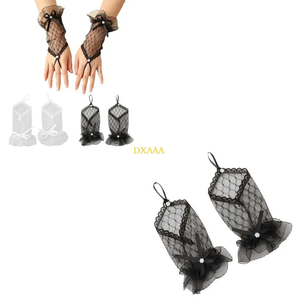 DXAA Evening Dinner Gloves Lace Brim for Operas Proms for Women and Girls 1920s Theme Musical Operas Dancing