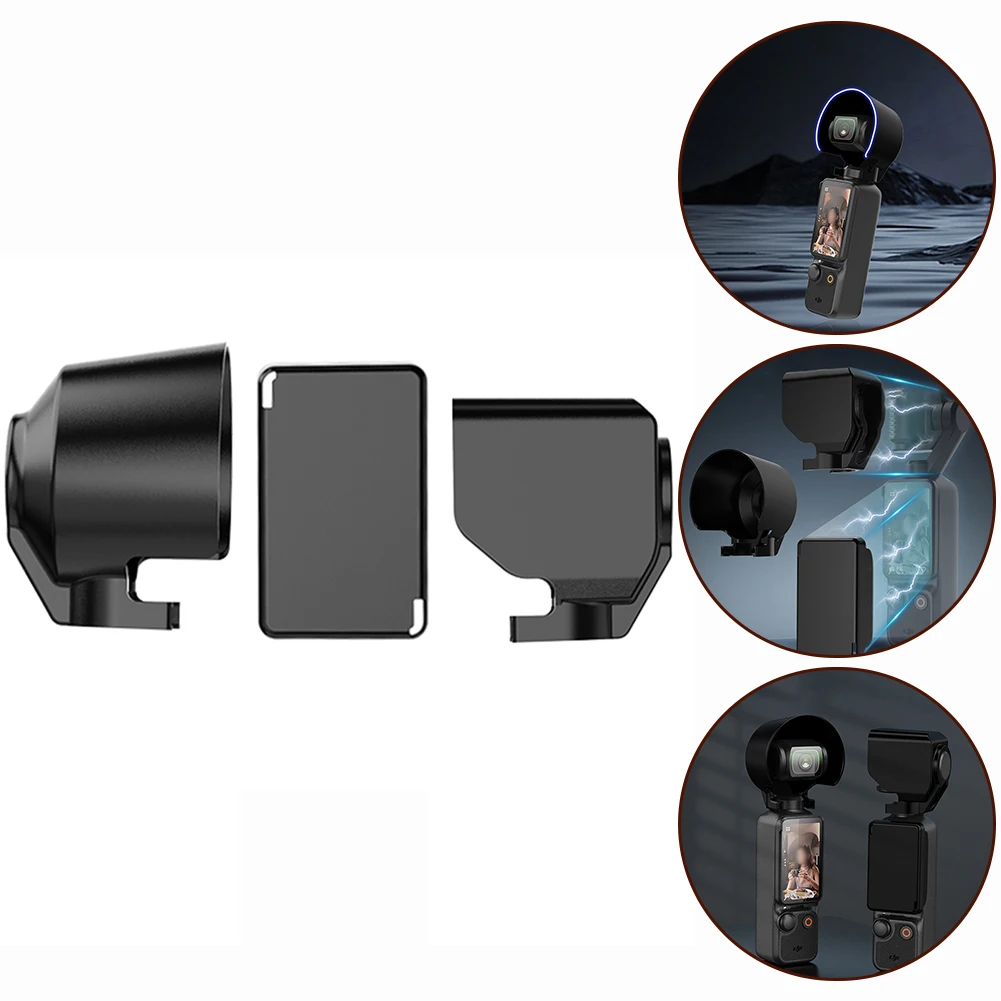 

For Dji Osmo Pocket3 Expansion Frame/Light Shielding Screen Protector Set Lens Hood Protective Cover Camera Accessories Kit