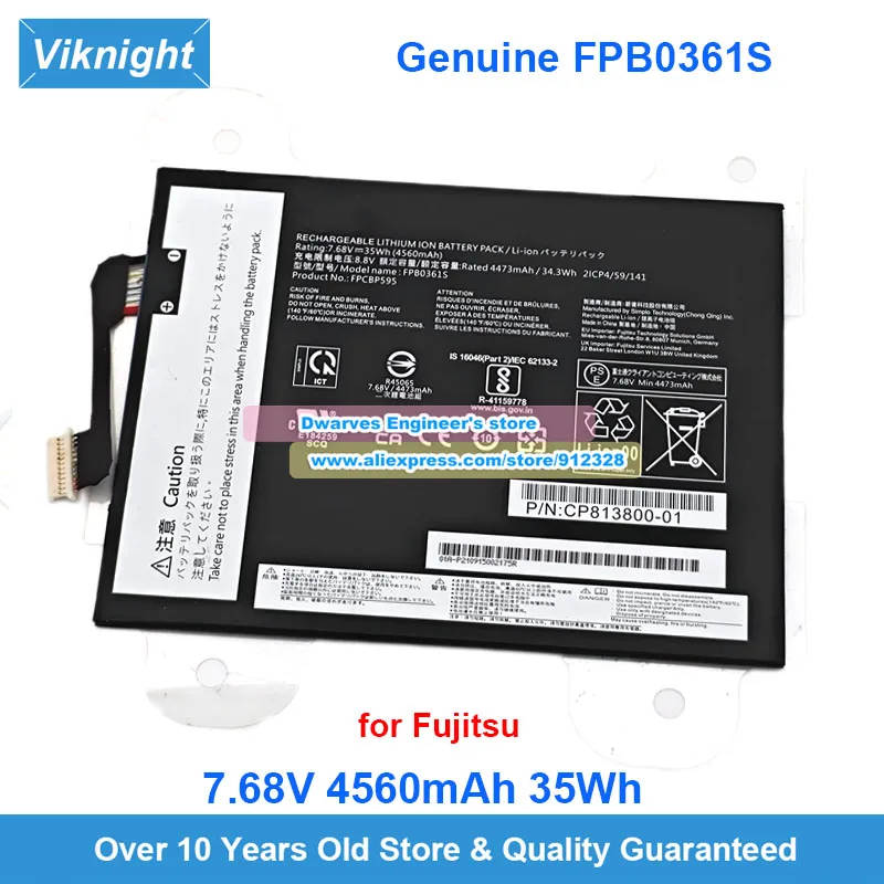 

Genuine FPB0361S Battery 7.68V 4560mAh 35Wh for Fujitsu FPCBP595 CP813800-01 CP813800-02 Laptop Battery