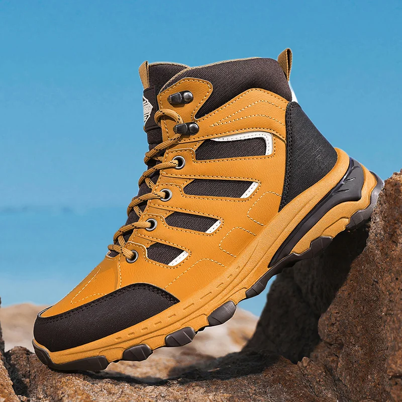 New Arrival Mens Hiking Shoes Breathable Lace Up Trekking Male Cushioning Outdoor Climbing Tourism Sneakers for Men