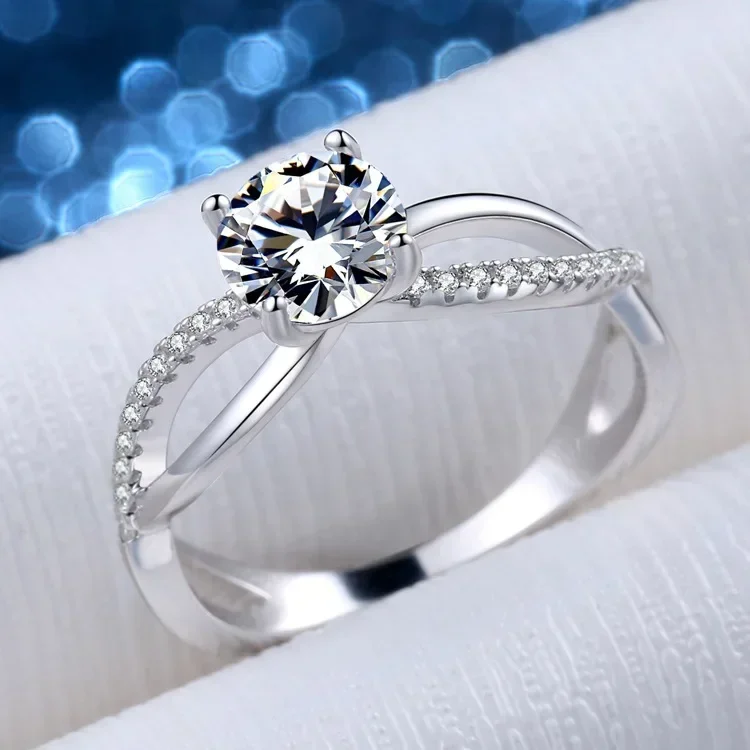 

G40 Cut D Color Moissanite Ring for Woman Plated 925 Sterling Silver Engagement Wedding Ring 2023