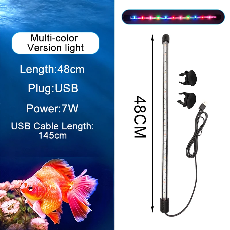 USB-Vollspektrum-Aquarium-LED-Streifenleuchte 18-58cm Wasserdichte Unterwasser-Aquariumlampe für Unterwasserpflanzenwachstum – Detail 15