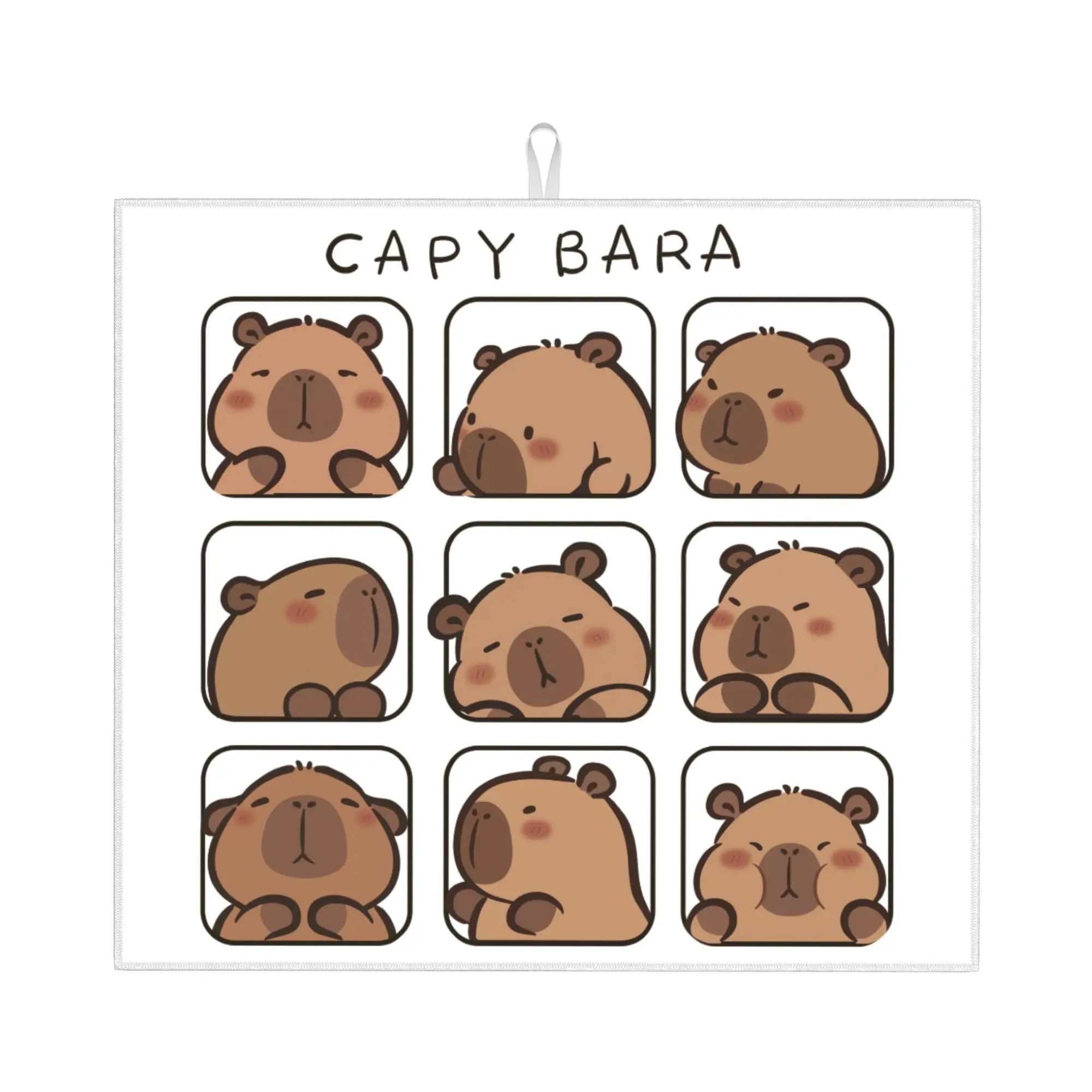 Cartoon Animal Pets Capybara Drying Mat For Kitchen Waterproof Non‑Slip Oil Proof Reusable  Bathroom Countertop Protector Mat