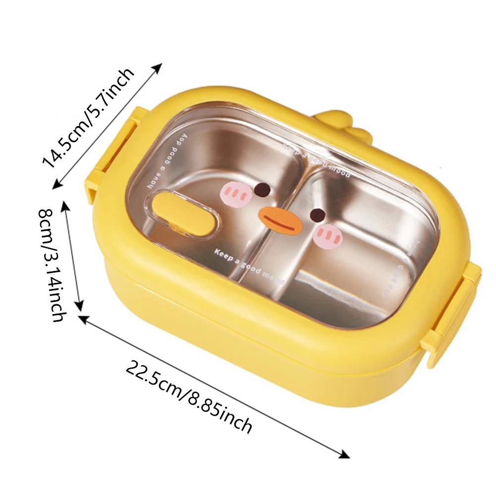 Stainless Steel Lunch Box Kids School Kawaii Bento Box Portable Sealed Food Storage Container for Primary Student/Office Worker