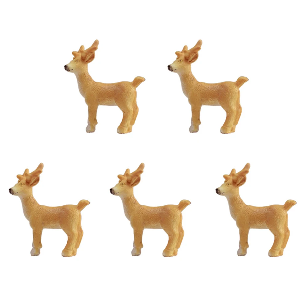 

5Pcs Christmas Elk Resin Ornaments Home Decor Desktop Decoration Crafts for Living Room Bedroom Office Christmas Ornaments