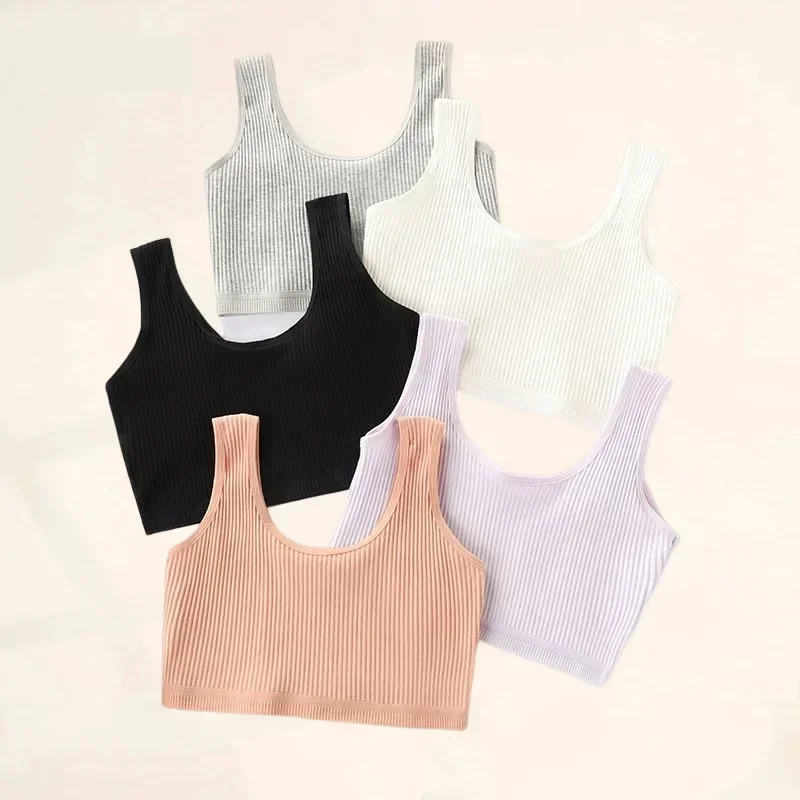 Cotton Training Teenager Girls Bras Kids Clothes Tops Teens Girl Vest Comfort Young Girl Underwear Sport Bras Casual Solid Color