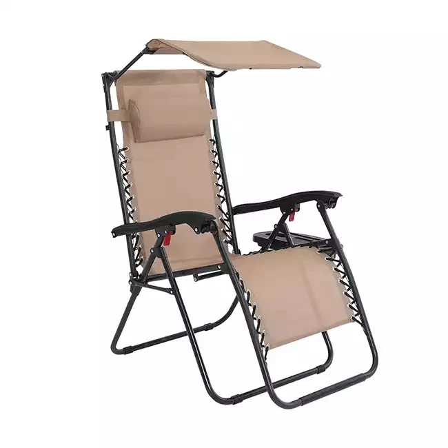 YASN Traditional Style  Gravity Beach  Chair Adjustable Recliner Folding Patio Chaise Long For Villa & Camping Use