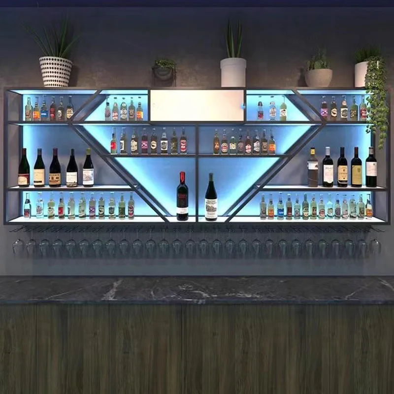 

Storage Coffee Bar Cabinet Wine Rack Wall Bartender Bar Cabinet Wine Rack Narrow Modern Botellero Vino Drinking Bar Furniture