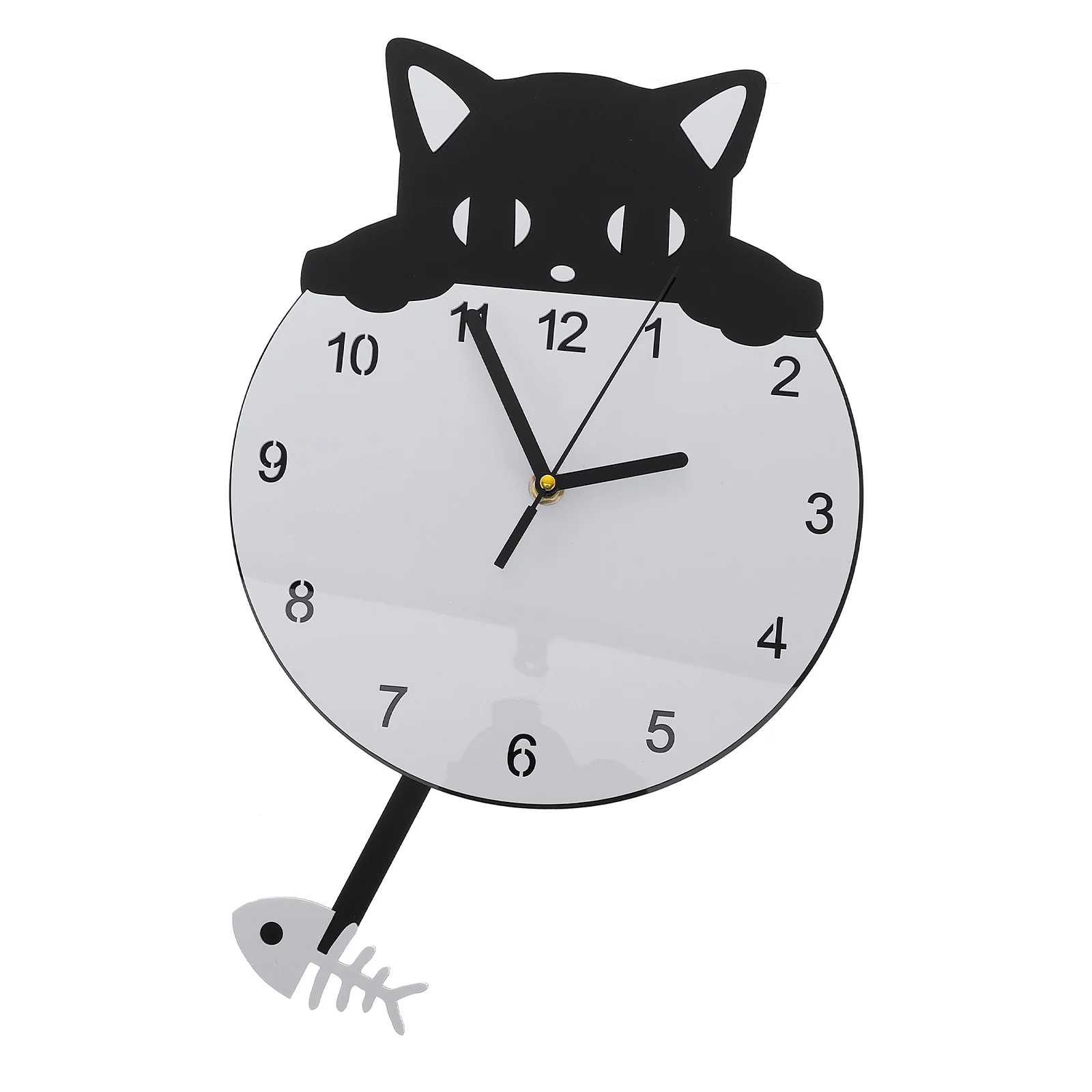 

Fashion Wall Clock Home Decor Kit Cat Acrylic Cute Kitchen Clocks Kitten Designed