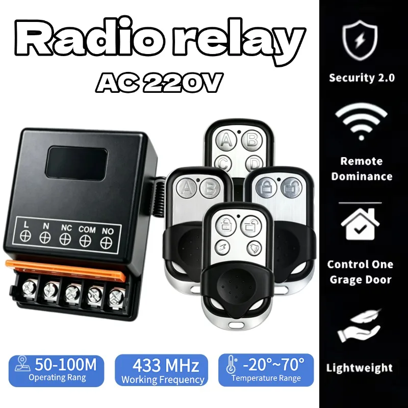 AC 220V 30A Relay Universal Remote Control Switch 433mhz Wireless Switch and On Off Transmitter for Light Lamp Water Pump Door