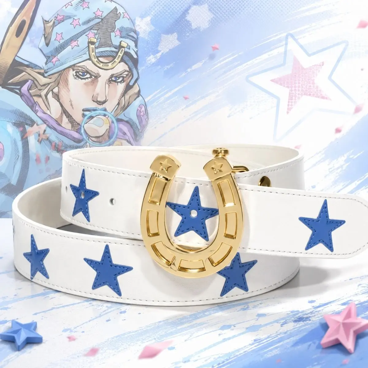 Cosplay Jojo Bizarre Adventure Joestar Johnny Pu Leather Waist Belt Metal Buckle Anime Cosplay Prop Fans Collection Toy Gift