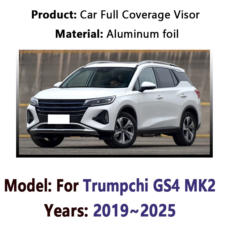 Car Sunshade For Trumpchi GAC GS4 A39 MK2 2019~2025 2022 Full Window Sunshades Sunscreen Blocks UV Rays Anti-UV Auto Accessories
