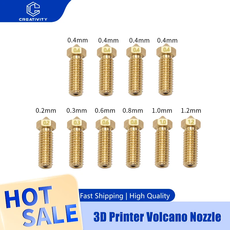 Actualización para impresora 3D Sidewinder X1 X2 Genius Vyper Volcano, boquilla de latón de 0,2/0,3/0,4/0,5/0,6/0,8/1,0mm, boquilla de acero inoxidable