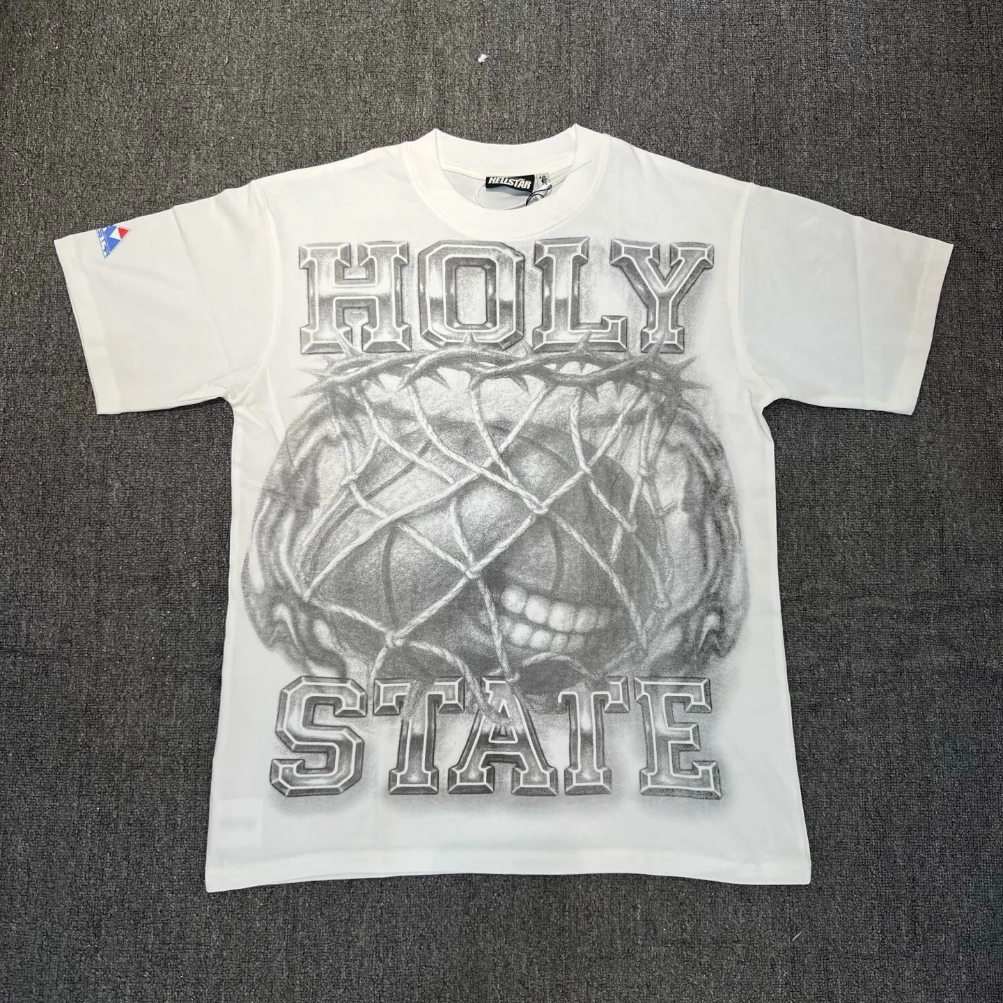 

Американская уличная одежда Hell Star: Ретро-футболка из чистого хлопка с коротким рукавом для молодежи, повседневная, креативная, для интересных образов.