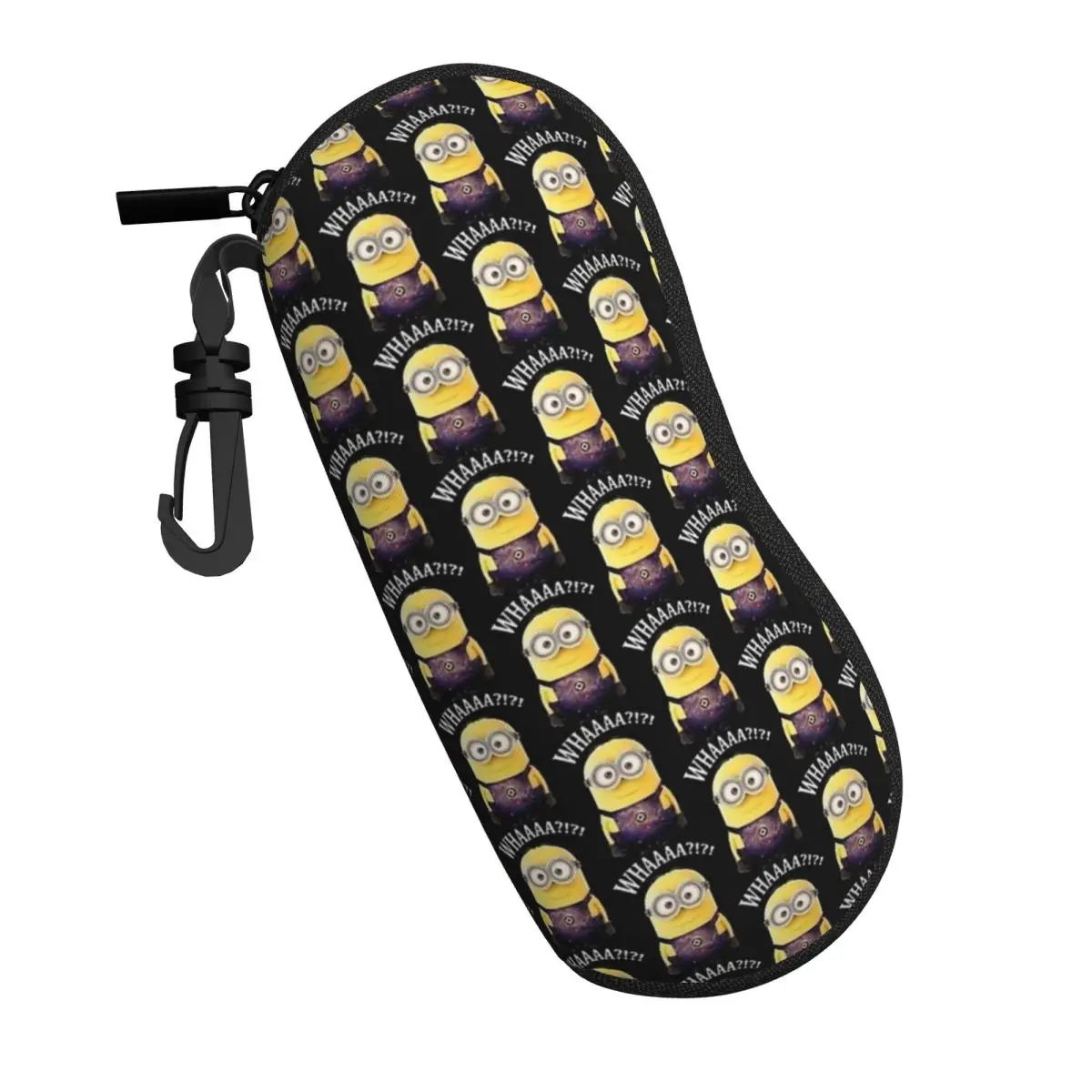 Kawaii Minions Cartoon Glasses Case Yellow Big Eyes Original Sunglasses Pouch Pocket Eyeglass Cases Cover Soft Eyewear Storage