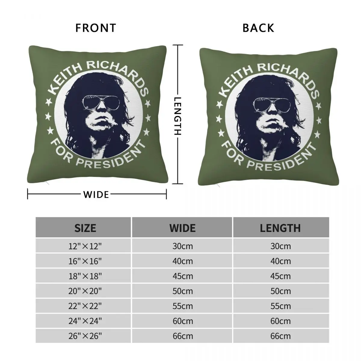 1Piece Pillowcase Cover For Bedroom guest room children's room recreational vehicle vacation home Keith Music Richards