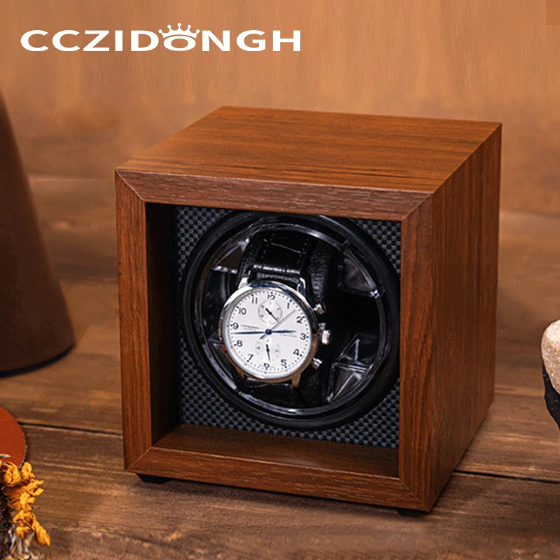 

CCZIDONGH 1+0 Wooden Automatic Watch Winder Wanbaozhi Silent Motor Mechanical Watch Shaker Upper Chain Box Household Watch Box