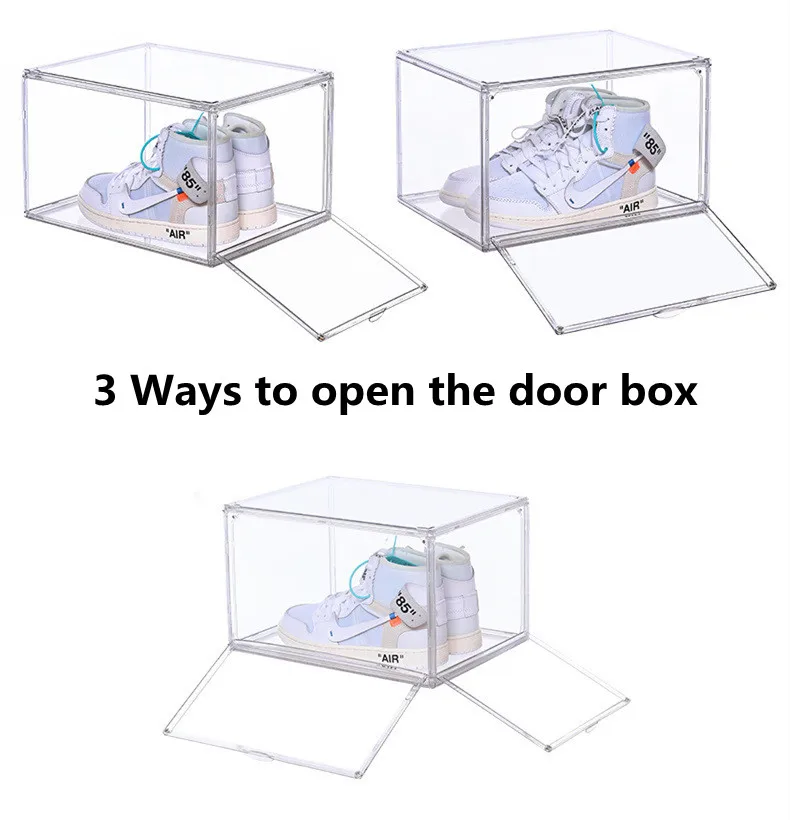 Clear Double Open Door Shoe Box Household Living Room Dustproof Thickened Bag Shoe Cabinet High Heels Sports Shoes Storage Box