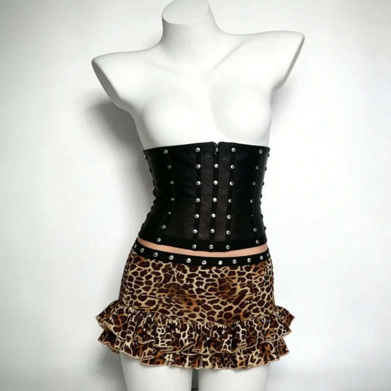 

Летняя женская плюшевая юбка с леопардовым принтом, многослойная короткая юбка в американском ретро-стиле, юбка миди для дерзких девушек