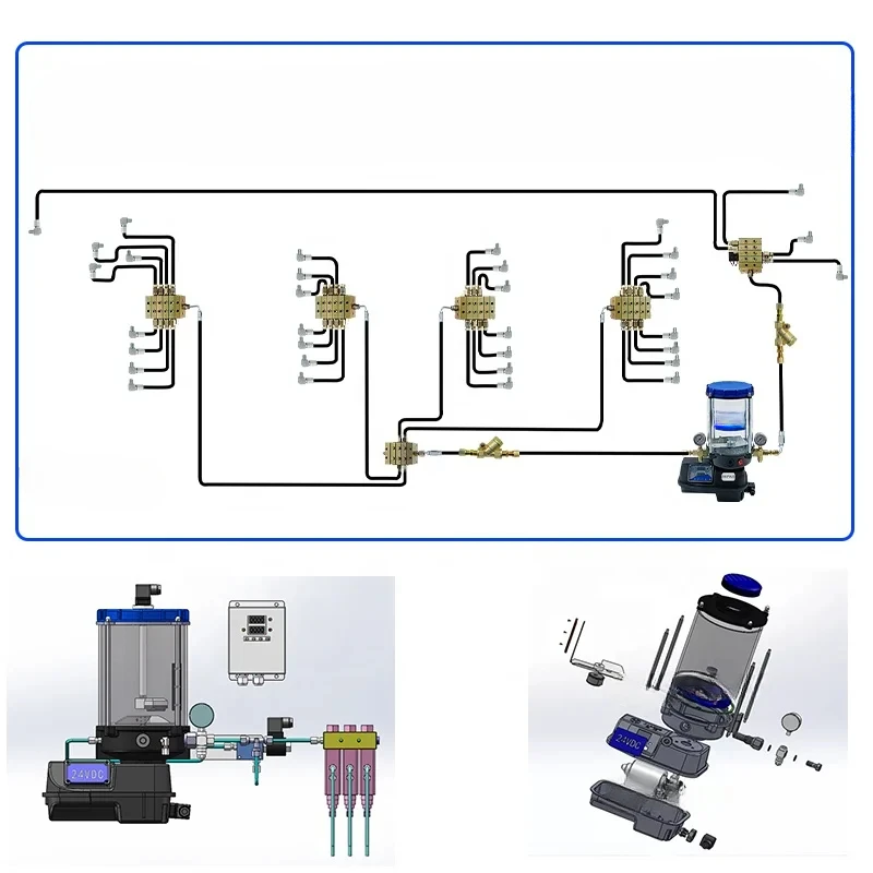 Automatic grease central lubrication system Progressive lubrication pump grease auto electric grease pump For Excavator Loader