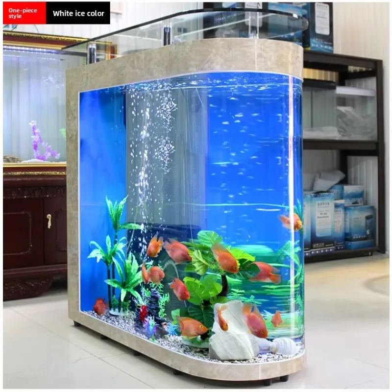 Customized Large Transparent Rectangle Glass Modern Aquarium Fish Tank for Living Room Eco-friendly 200L-1000L
