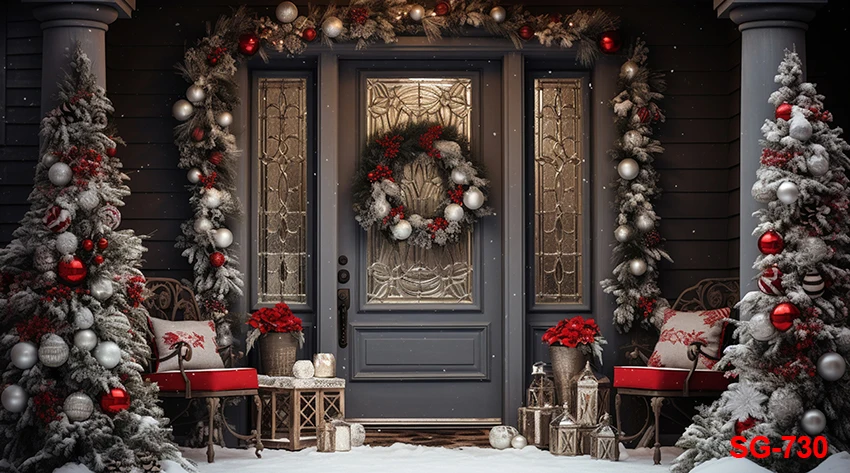 خلفية تصوير لعيد الميلاد المجيد ، باب خشبي عتيق ، تصوير لحفلة عيد الميلاد ، تصوير استوديو ، طفل ، طفل